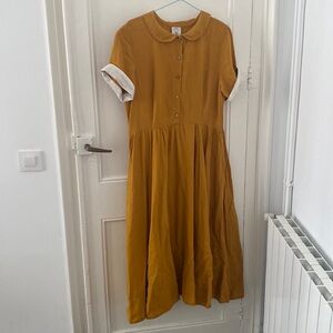 Son de Flor classic dress mustard yellow L